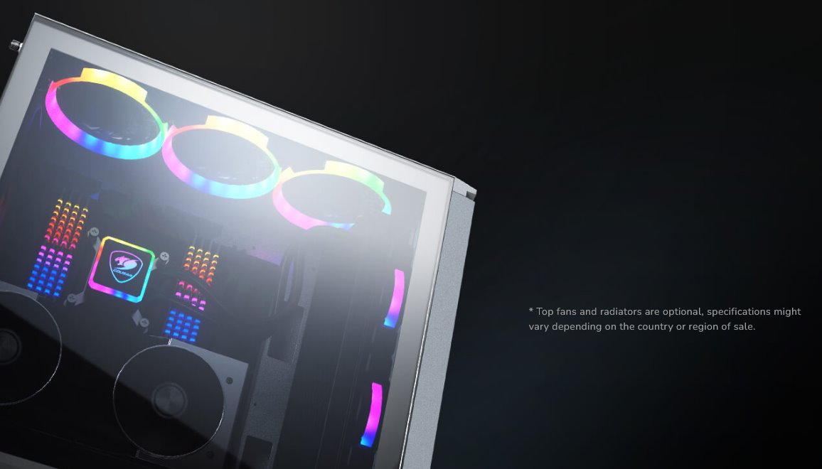 COUGAR PC skříň DARK BLADER X5 Black Mid Tower Plastic with Mesh Front Panel 1 x ARGB Fan 4mm TG Left Panel