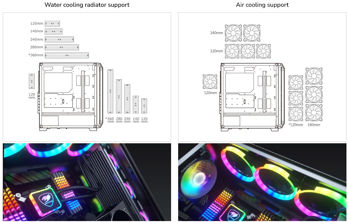COUGAR PC skříň DARK BLADER X5 Black Mid Tower Plastic with Mesh Front Panel 1 x ARGB Fan 4mm TG Left Panel