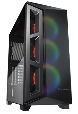 COUGAR PC skříň DARK BLADER X5 Black Mid Tower Plastic with Mesh Front Panel 1 x ARGB Fan 4mm TG Left Panel