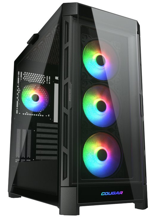 COUGAR PC skříň DUOFACE Pro RGB Black Mid Tower TG & Airflow Front Panel 4 x ARGB Fans TG Left Panel