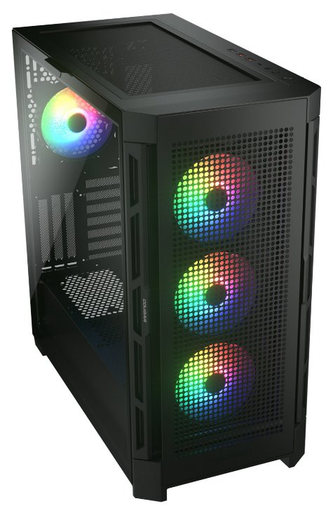 COUGAR PC skříň DUOFACE Pro RGB Black Mid Tower TG & Airflow Front Panel 4 x ARGB Fans TG Left Panel