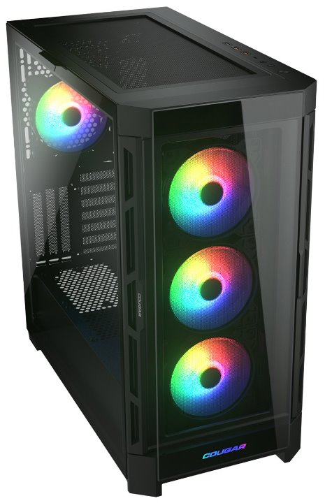 COUGAR PC skříň DUOFACE Pro RGB Black Mid Tower TG & Airflow Front Panel 4 x ARGB Fans TG Left Panel