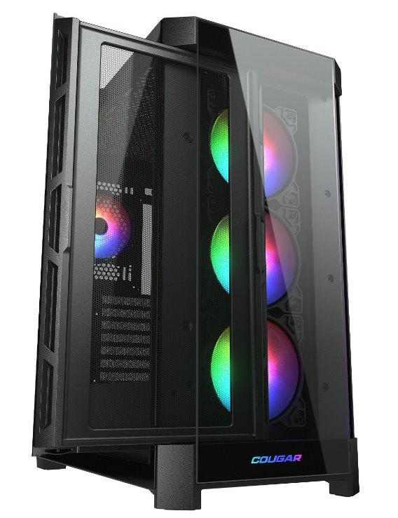 COUGAR PC skříň DUOFACE Pro RGB Black Mid Tower TG & Airflow Front Panel 4 x ARGB Fans TG Left Panel