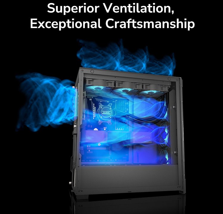 COUGAR PC skříň DUOFACE Pro RGB Black Mid Tower TG & Airflow Front Panel 4 x ARGB Fans TG Left Panel