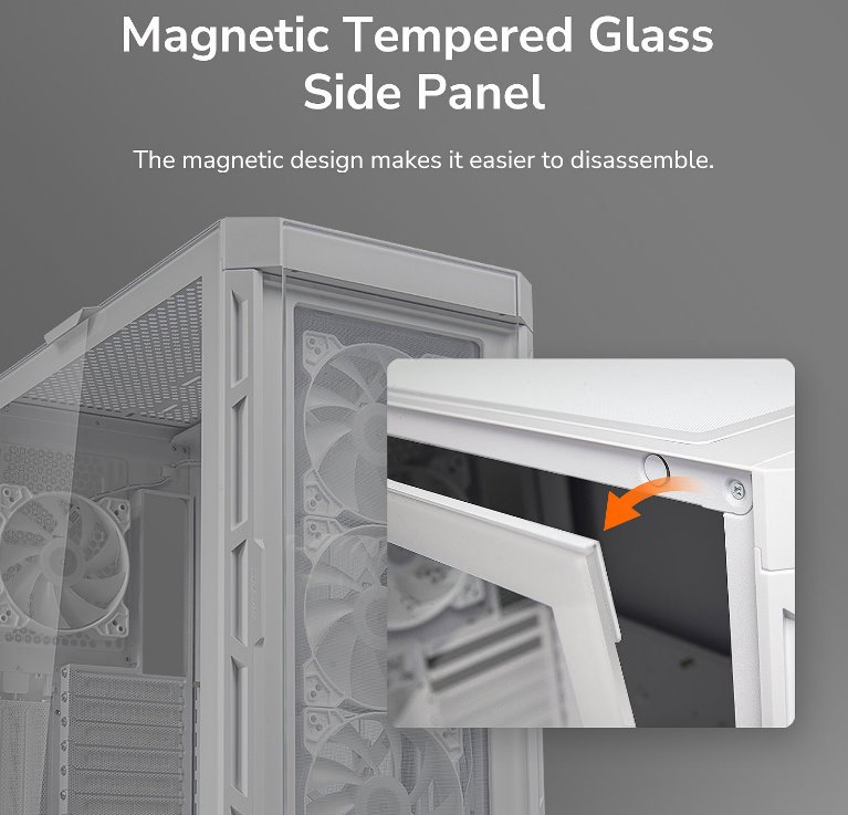 COUGAR PC skříň DUOFACE Pro RGB Black Mid Tower TG & Airflow Front Panel 4 x ARGB Fans TG Left Panel