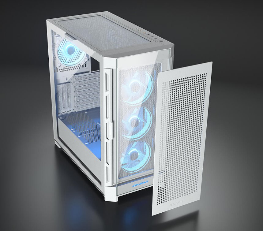 COUGAR PC skříň DUOFACE Pro RGB Black Mid Tower TG & Airflow Front Panel 4 x ARGB Fans TG Left Panel