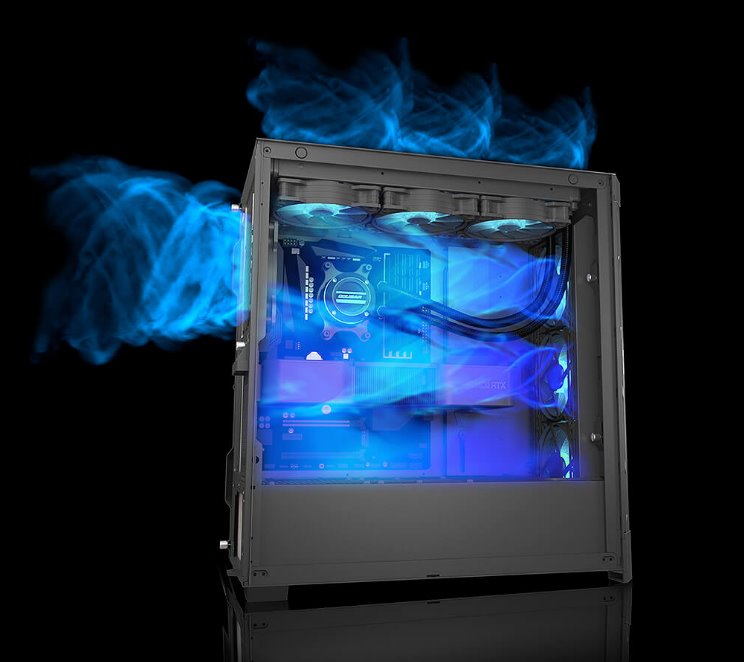 COUGAR PC skříň DUOFACE Pro RGB Black Mid Tower TG & Airflow Front Panel 4 x ARGB Fans TG Left Panel