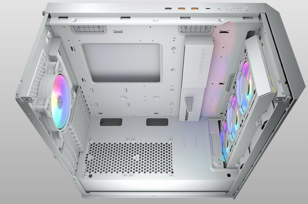 COUGAR PC skříň DUOFACE Pro RGB Black Mid Tower TG & Airflow Front Panel 4 x ARGB Fans TG Left Panel