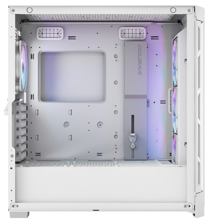 COUGAR PC skříň DUOFACE Pro RGB White Mid Tower TG & Airflow Front Panel 4 x ARGB Fans TG Left Panel