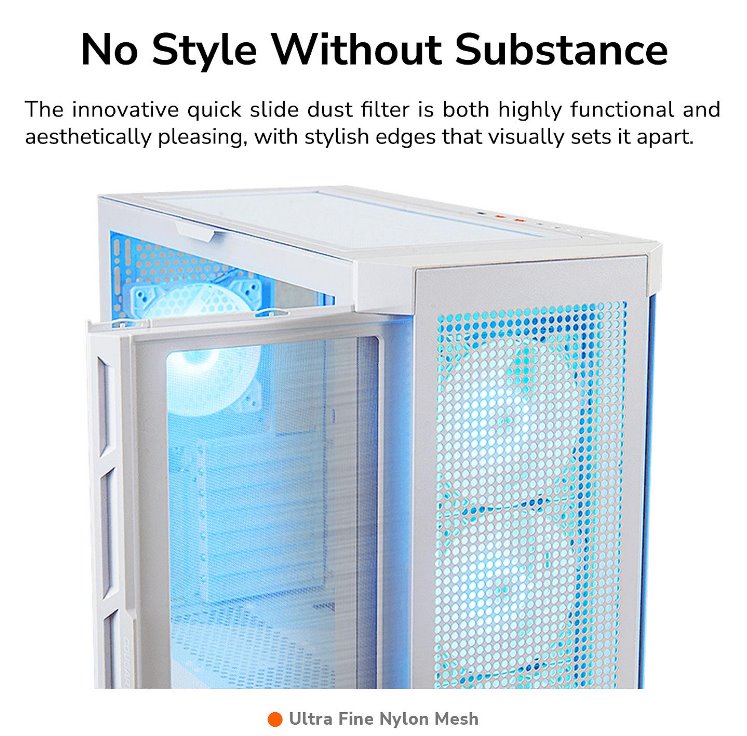 COUGAR PC skříň DUOFACE Pro RGB White Mid Tower TG & Airflow Front Panel 4 x ARGB Fans TG Left Panel