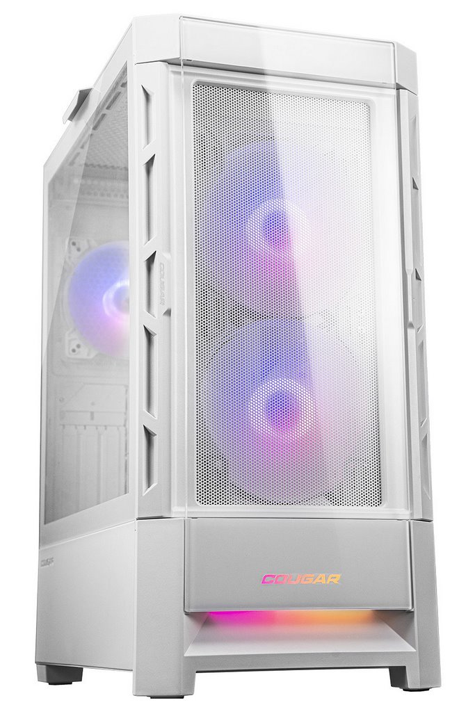 COUGAR PC skříň DUOFACE White Mid Tower Airflow Front Panel TG Left Panel 2 x ARGB 140mm & 1x 120mm Fans