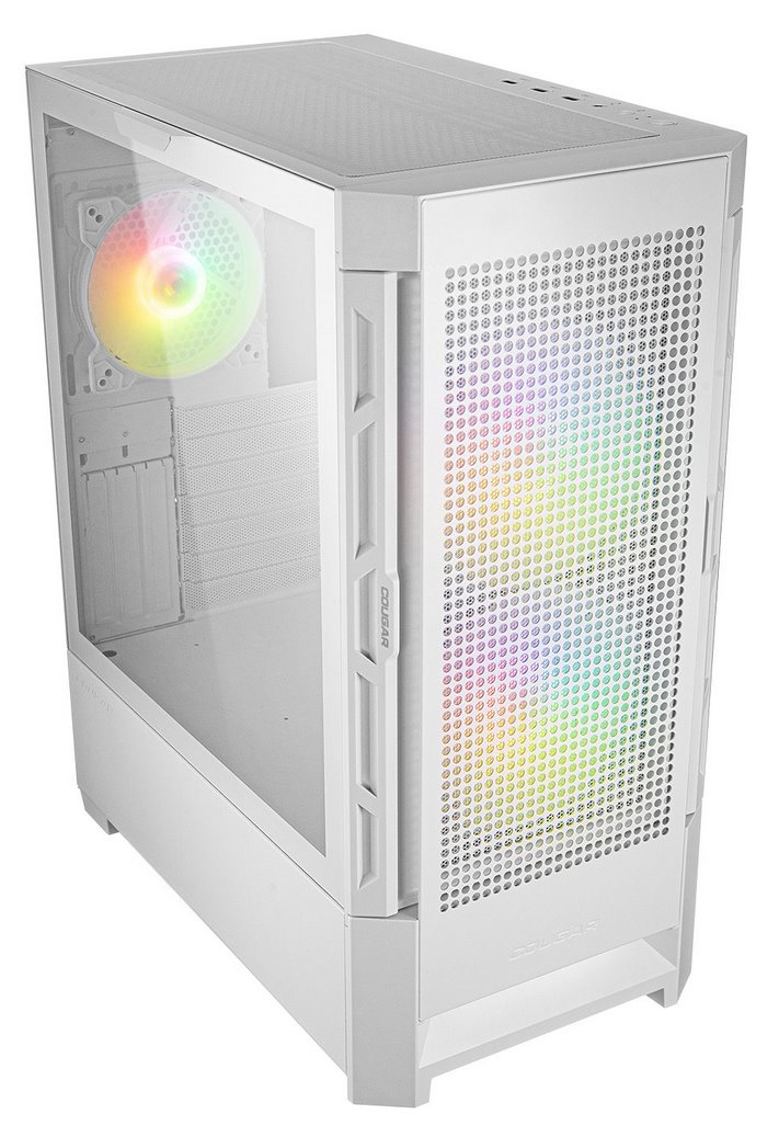 COUGAR PC skříň DUOFACE White Mid Tower Airflow Front Panel TG Left Panel 2 x ARGB 140mm & 1x 120mm Fans