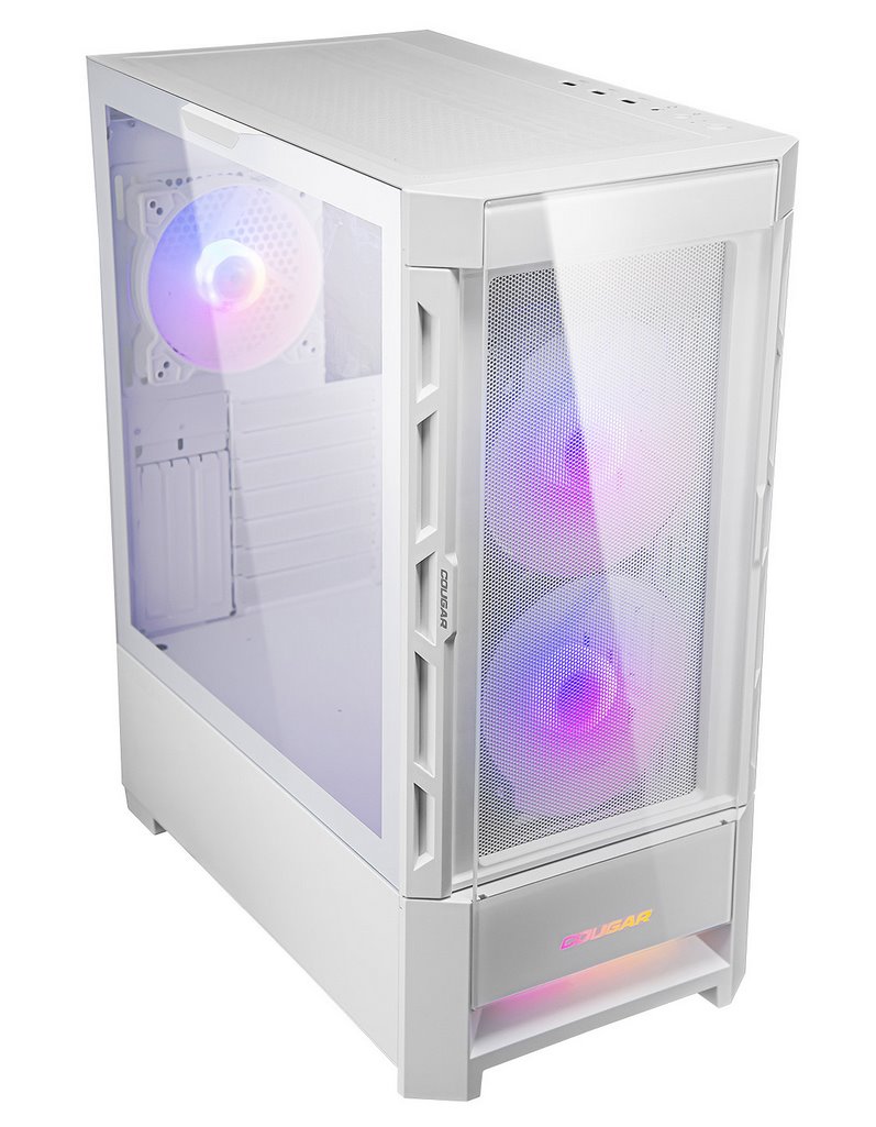 COUGAR PC skříň DUOFACE White Mid Tower Airflow Front Panel TG Left Panel 2 x ARGB 140mm & 1x 120mm Fans