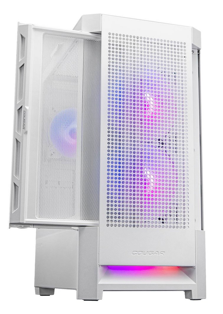 COUGAR PC skříň DUOFACE White Mid Tower Airflow Front Panel TG Left Panel 2 x ARGB 140mm & 1x 120mm Fans
