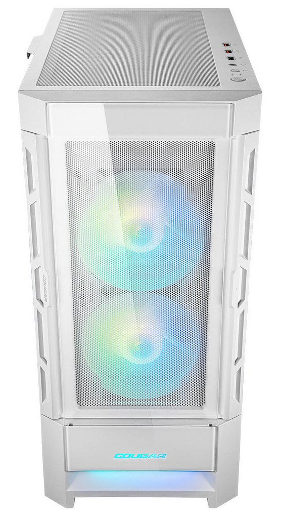 COUGAR PC skříň DUOFACE White Mid Tower Airflow Front Panel TG Left Panel 2 x ARGB 140mm & 1x 120mm Fans
