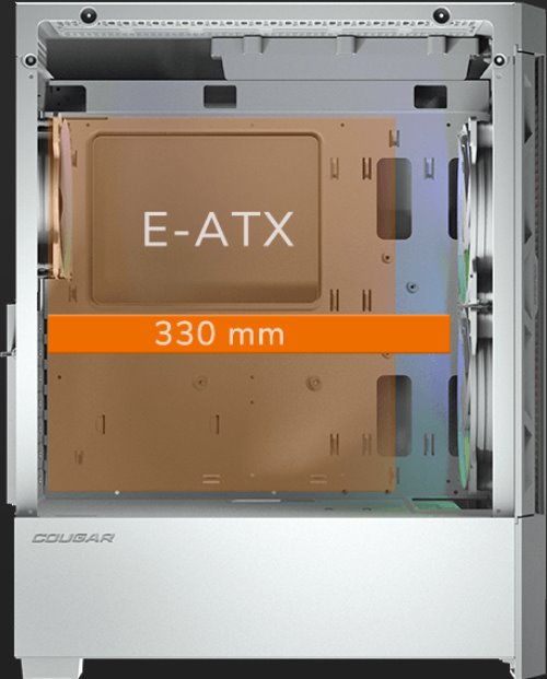 COUGAR PC skříň DUOFACE White Mid Tower Airflow Front Panel TG Left Panel 2 x ARGB 140mm & 1x 120mm Fans