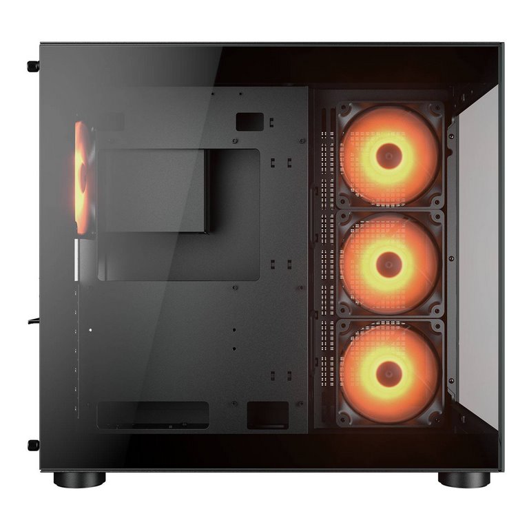 COUGAR PC skříň FV150 RGB Black Mid tower Dual-Chamber ATX glass, 4x 120mm ARGB fans
