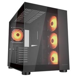 COUGAR PC skříň FV150 RGB Black Mid tower Dual-Chamber ATX glass, 4x 120mm ARGB fans
