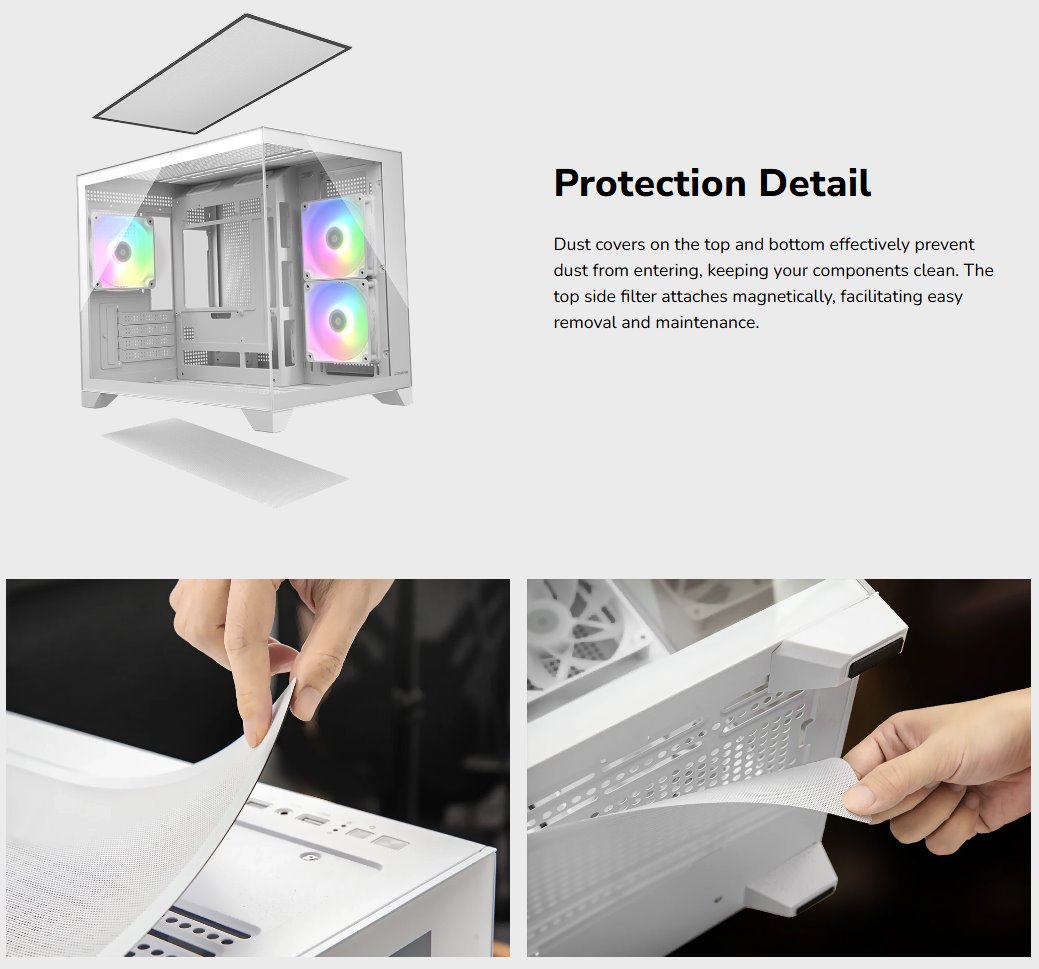 COUGAR PC skříň FV150 RGB Black Mini tower