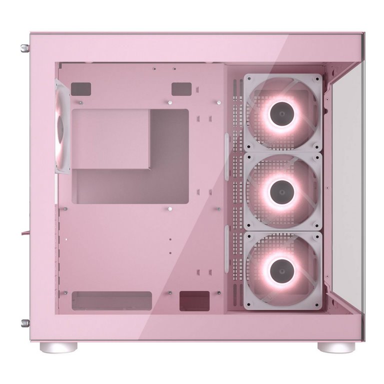 COUGAR PC skříň FV150 RGB Pink Mid tower Dual-Chamber ATX glass, 4x 120mm ARGB fans