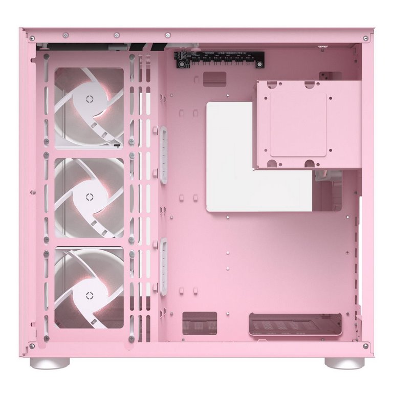 COUGAR PC skříň FV150 RGB Pink Mid tower Dual-Chamber ATX glass, 4x 120mm ARGB fans