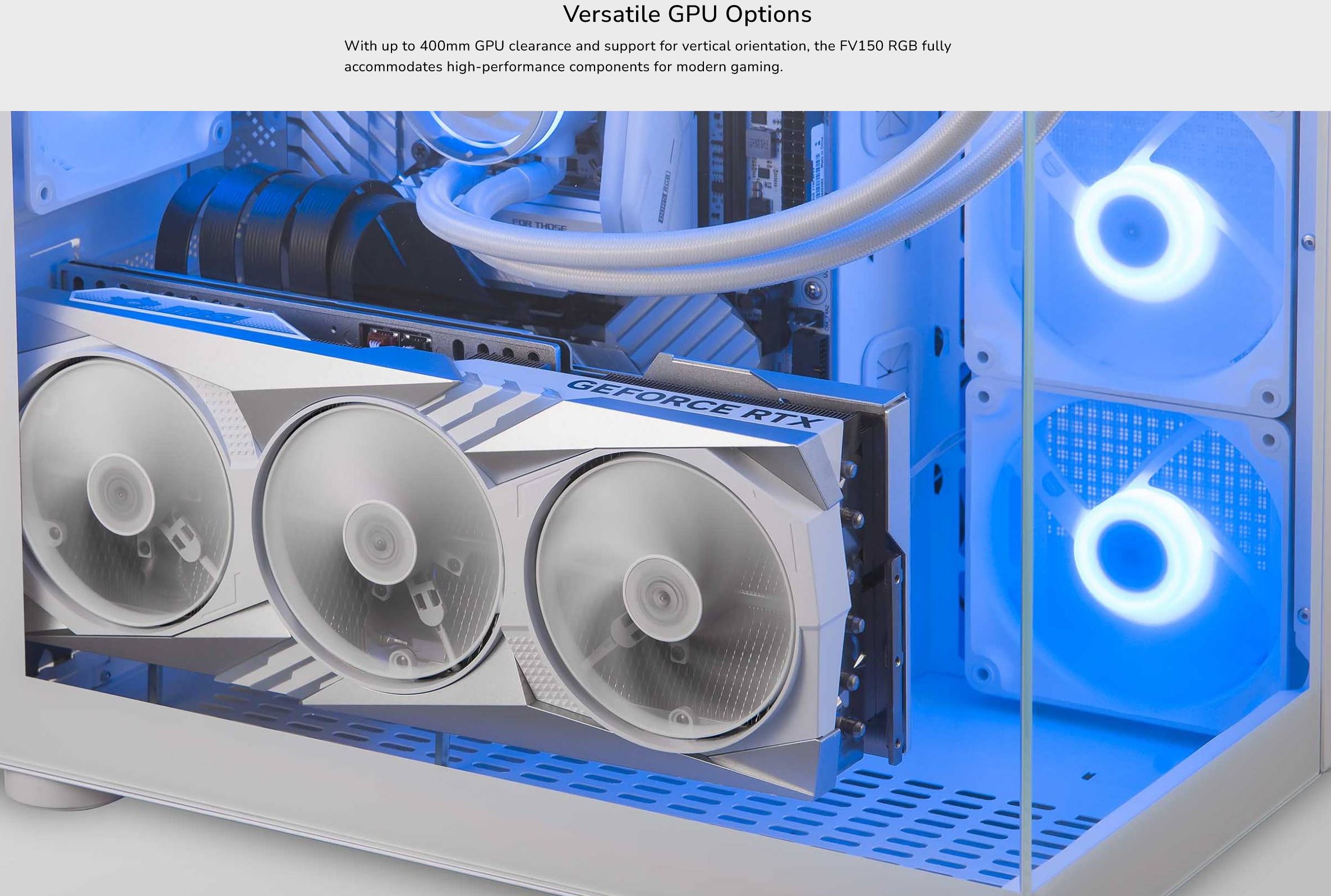 COUGAR PC skříň FV150 RGB White Mid tower Dual-Chamber ATX glass, 4x 120mm ARGB fans