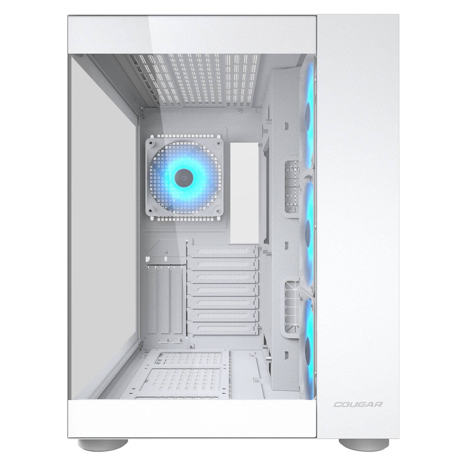 COUGAR PC skříň FV150 RGB White Mid tower Dual-Chamber ATX glass, 4x 120mm ARGB fans