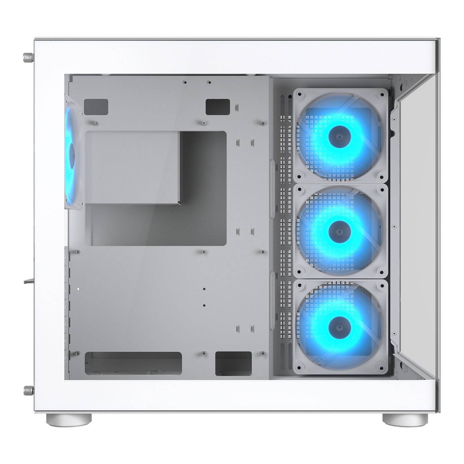 COUGAR PC skříň FV150 RGB White Mid tower Dual-Chamber ATX glass, 4x 120mm ARGB fans
