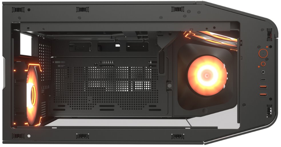 COUGAR PC skříň FV270 Black Mid tower tempered curved glass perimeter quick detachable air filters up to 9 fans