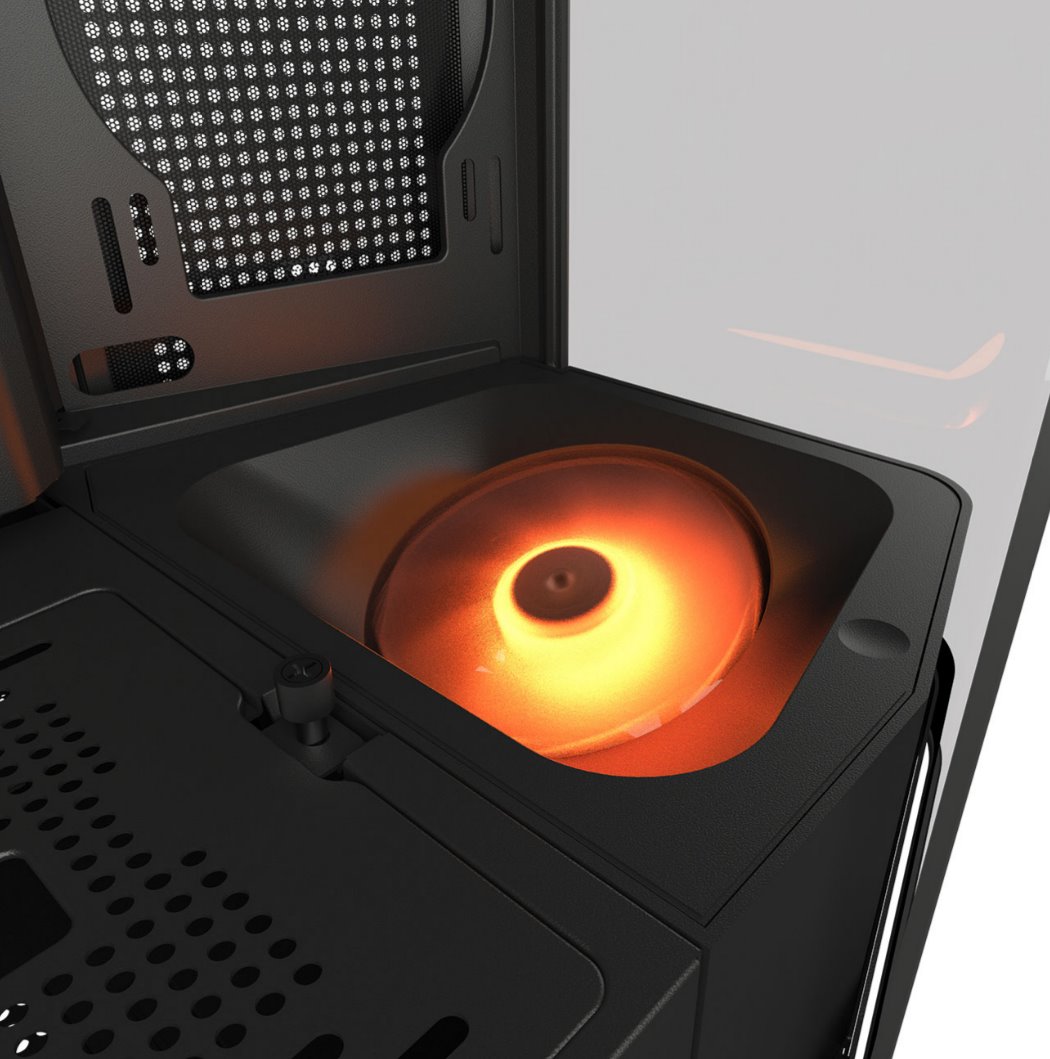 COUGAR PC skříň FV270 Black Mid tower tempered curved glass perimeter quick detachable air filters up to 9 fans