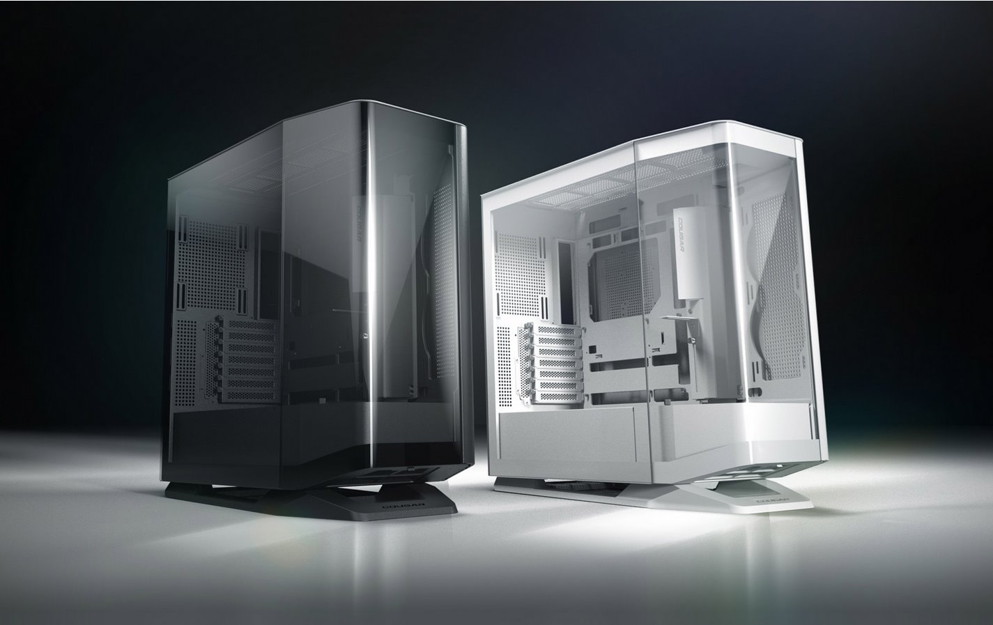 COUGAR PC skříň FV270 Black Mid tower tempered curved glass perimeter quick detachable air filters up to 9 fans