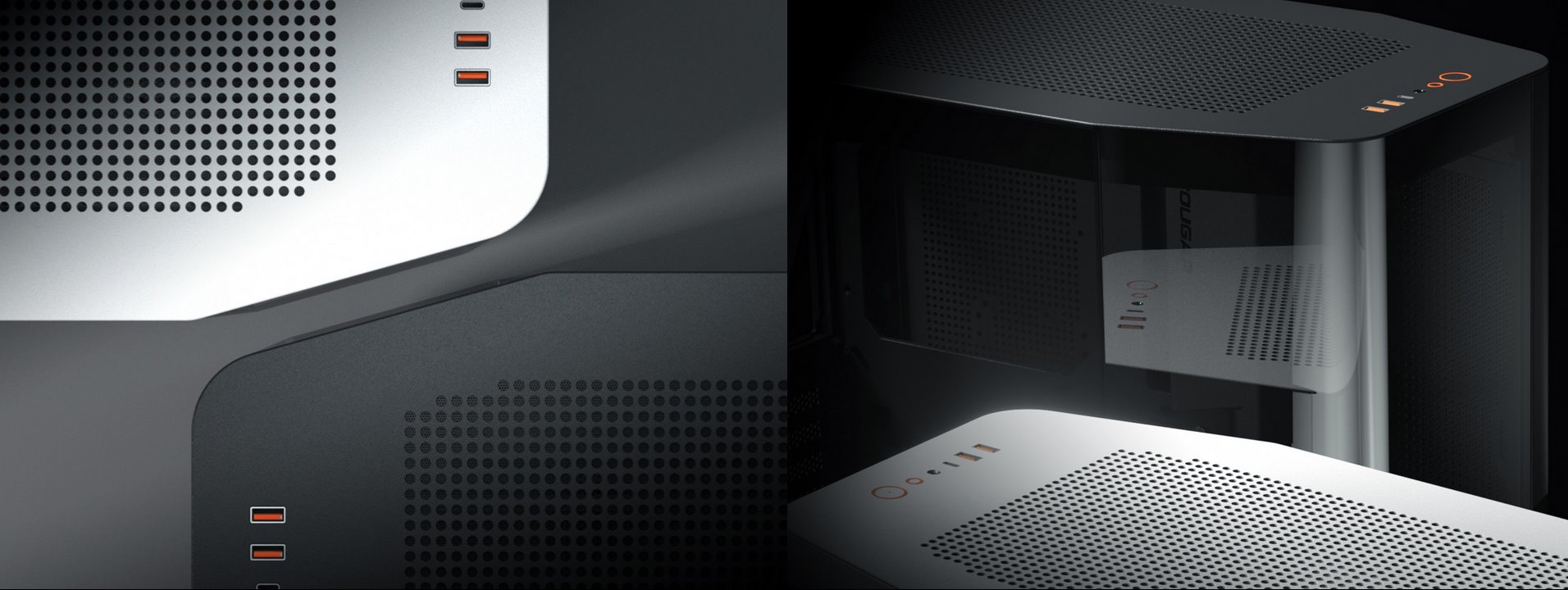 COUGAR PC skříň FV270 Black Mid tower tempered curved glass perimeter quick detachable air filters up to 9 fans