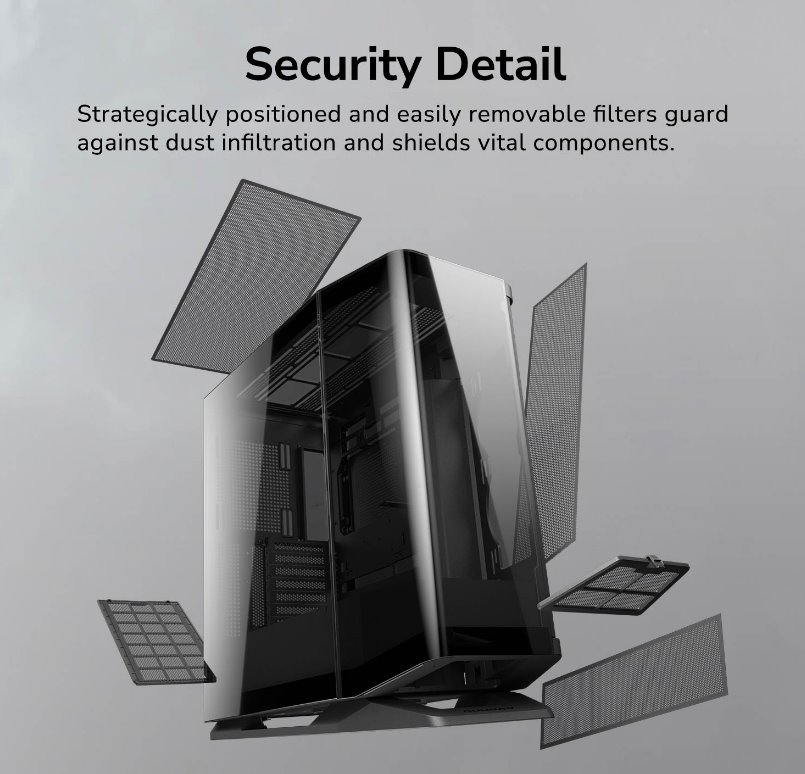 COUGAR PC skříň FV270 White Mid tower tempered curved glass perimeter quick detachable air filters up to 9 fans