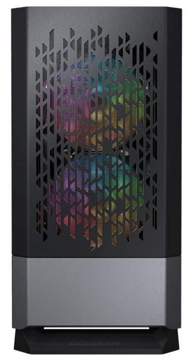 COUGAR PC skříň MG140 Air RGB Black Mini Tower Air Vents Front Panel 3 x ARGB Fans 4mm TG Left Panel