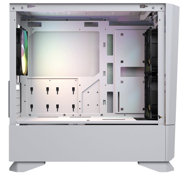 COUGAR PC skříň MG140 Air RGB White Mini Tower Air Vents Front Panel 3 x ARGB Fans 4mm TG Left Panel
