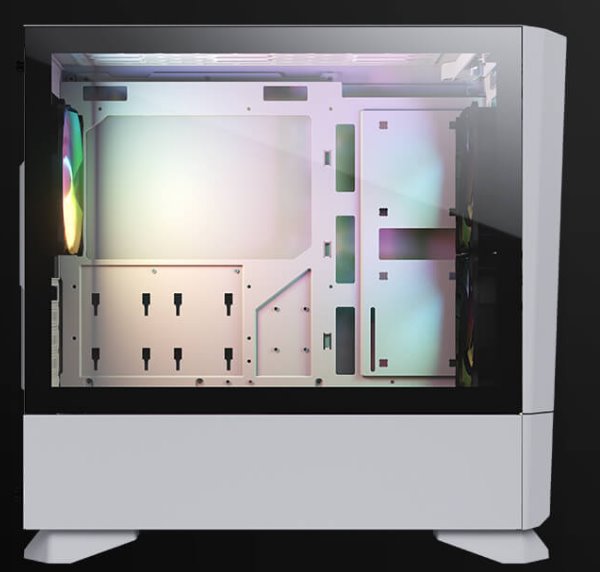 COUGAR PC skříň MG140 Air RGB White Mini Tower Air Vents Front Panel 3 x ARGB Fans 4mm TG Left Panel