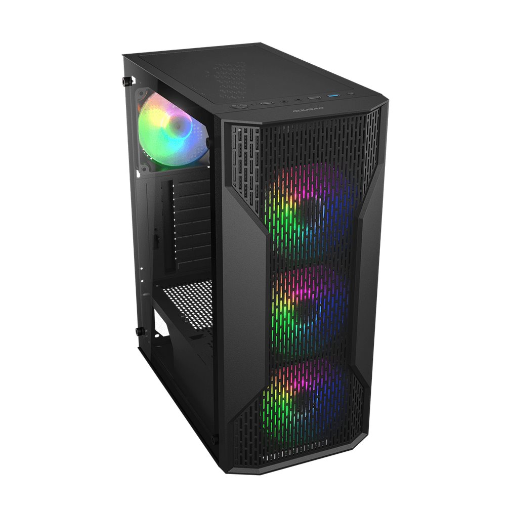 COUGAR PC skříň MX110 RGB Black (system build version) Mid Tower 4 x 120mm fans RGB