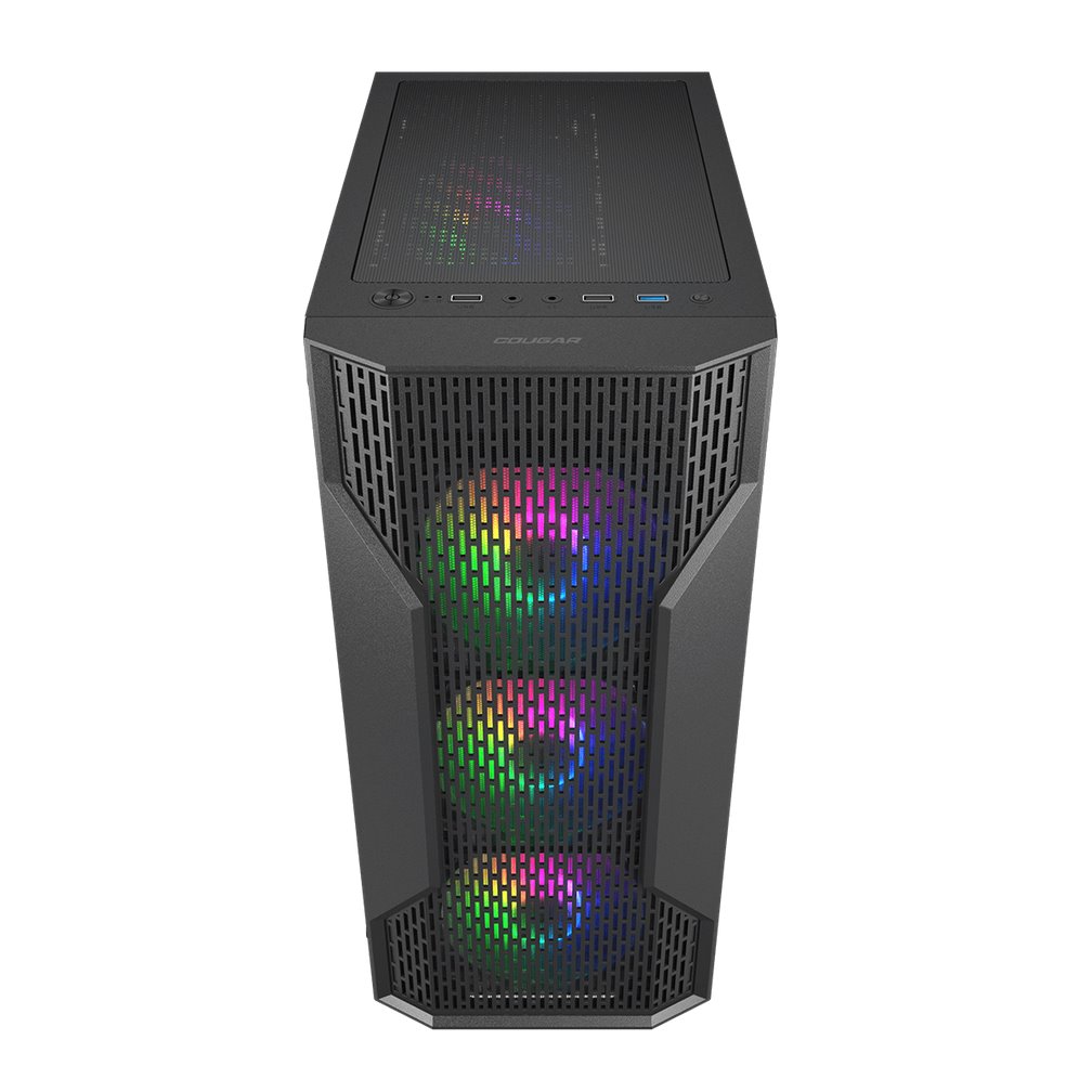 COUGAR PC skříň MX110 RGB Black (system build version) Mid Tower 4 x 120mm fans RGB