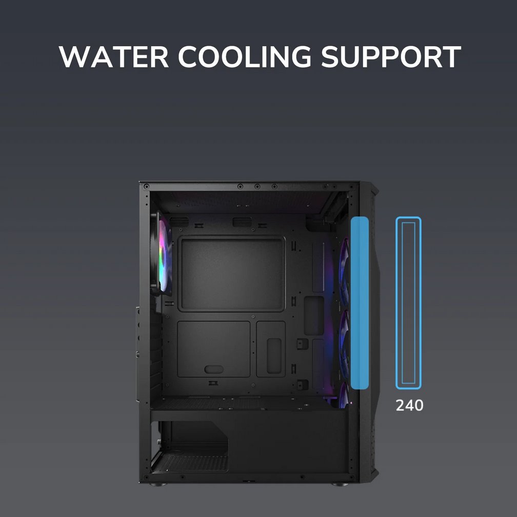 COUGAR PC skříň MX110 RGB Black (system build version) Mid Tower 4 x 120mm fans RGB