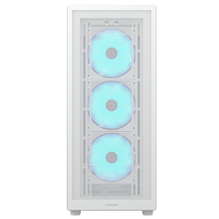 COUGAR PC skříň MX220 RGB White Mid Tower Mesh Front Panel 4 x 120mm ARGB Fans TG Left Panel