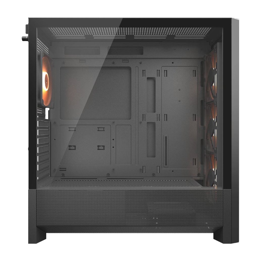 COUGAR PC skříň MX230 Black RGB Mid Tower Mesh Front Panel 4 x 120mm ARGB Fans TG Left Panel