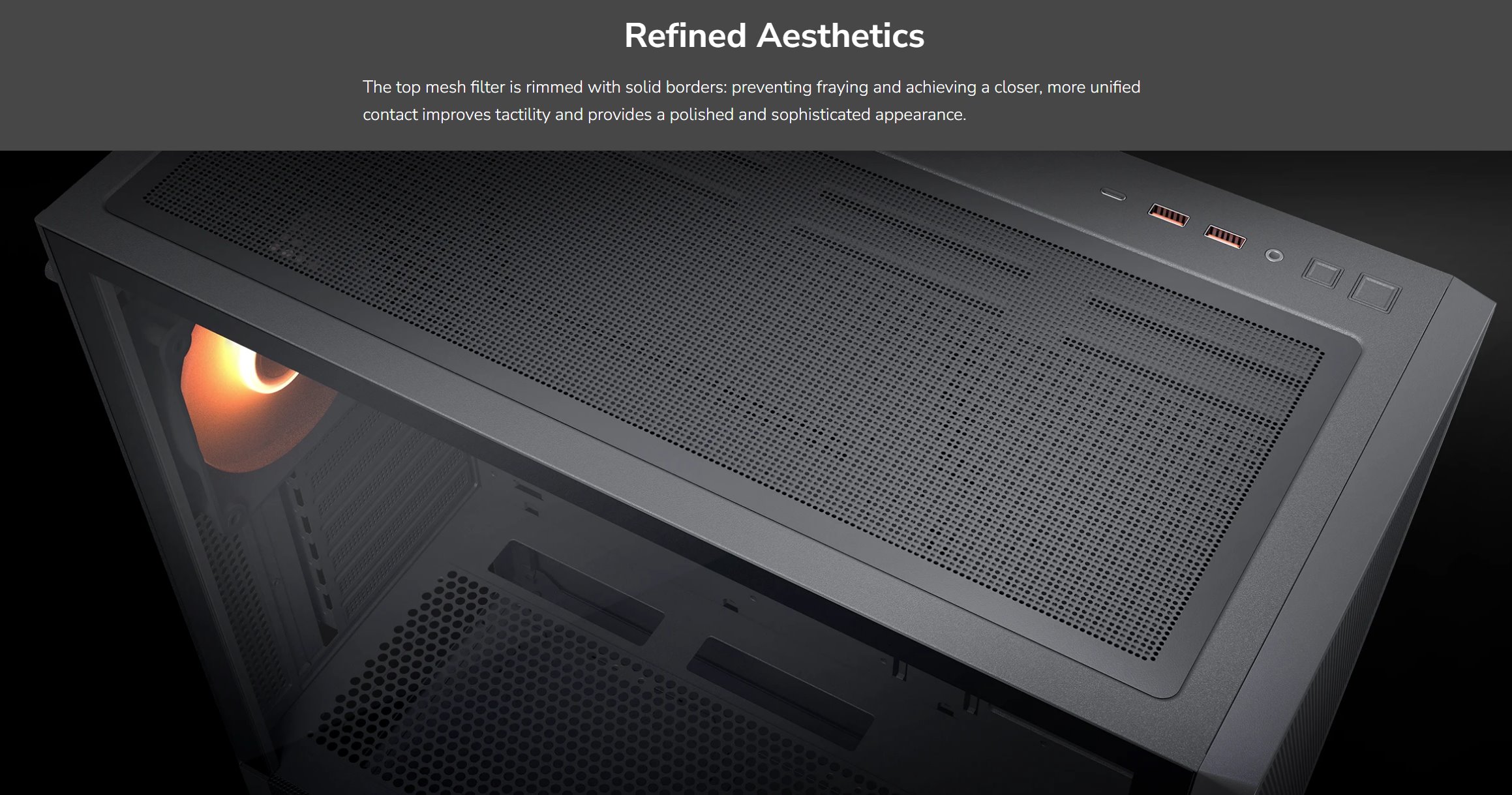 COUGAR PC skříň MX230 Black RGB Mid Tower Mesh Front Panel 4 x 120mm ARGB Fans TG Left Panel