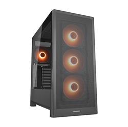 COUGAR PC skříň MX230 Black RGB Mid Tower Mesh Front Panel 4 x 120mm ARGB Fans TG Left Panel