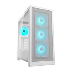 COUGAR PC skříň MX230 White RGB Mid Tower Mesh Front Panel 4 x 120mm ARGB Fans TG Left Panel