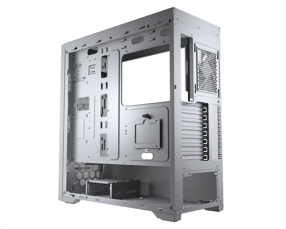 COUGAR PC skříň MX330-G Pro White Mid Tower Mesh Front Panel 1 x 120mm Fan TG Left Panel