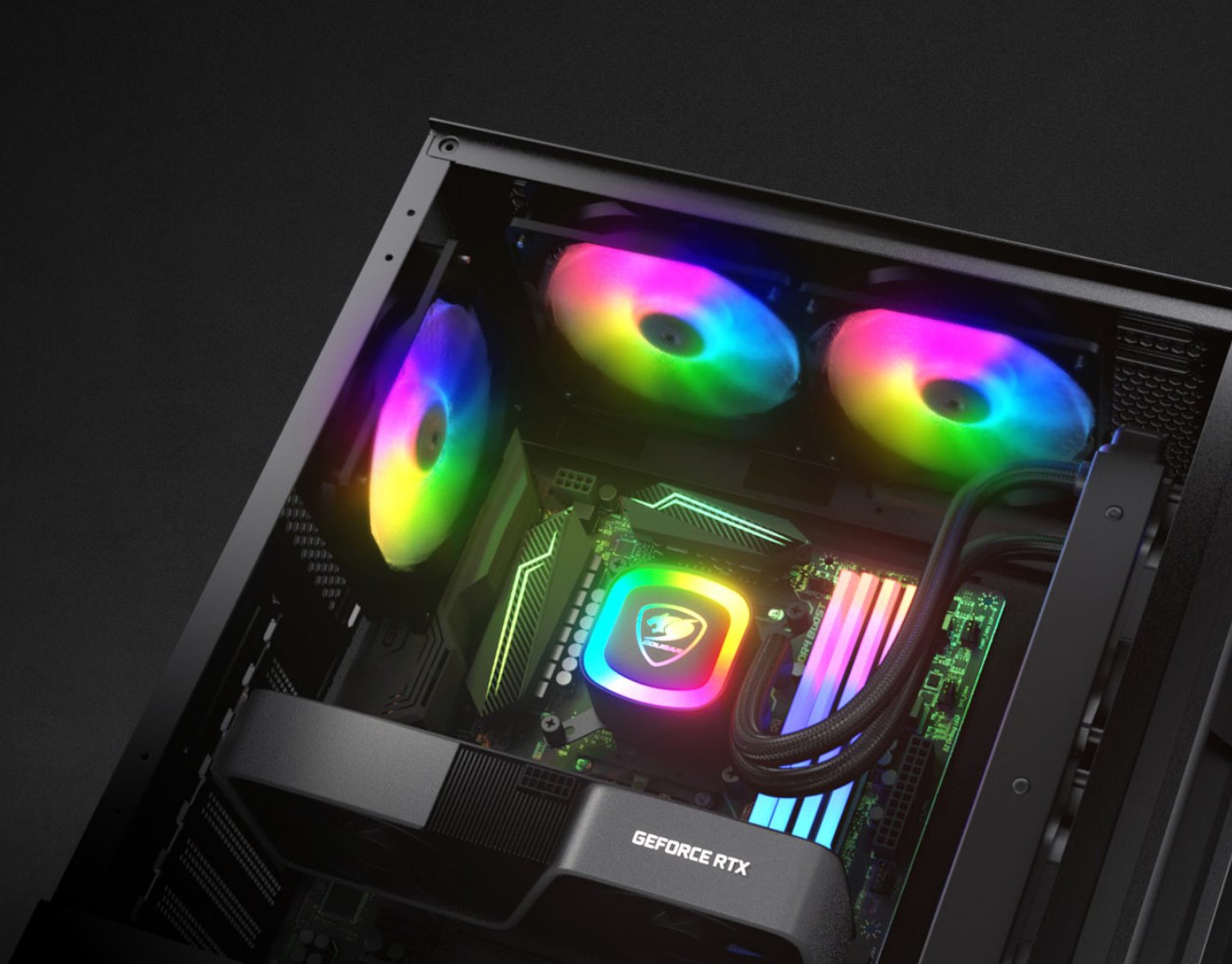 COUGAR PC skříň MX360 Mid Tower Tempered glass cover 120mm fan