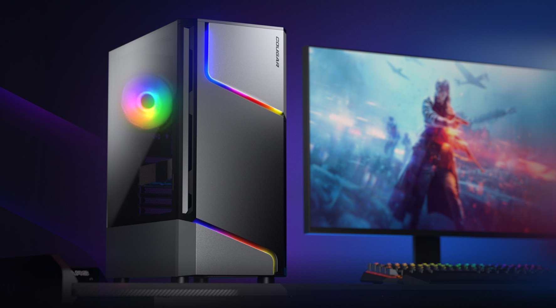 COUGAR PC skříň MX360 Mid Tower Tempered glass cover 120mm fan