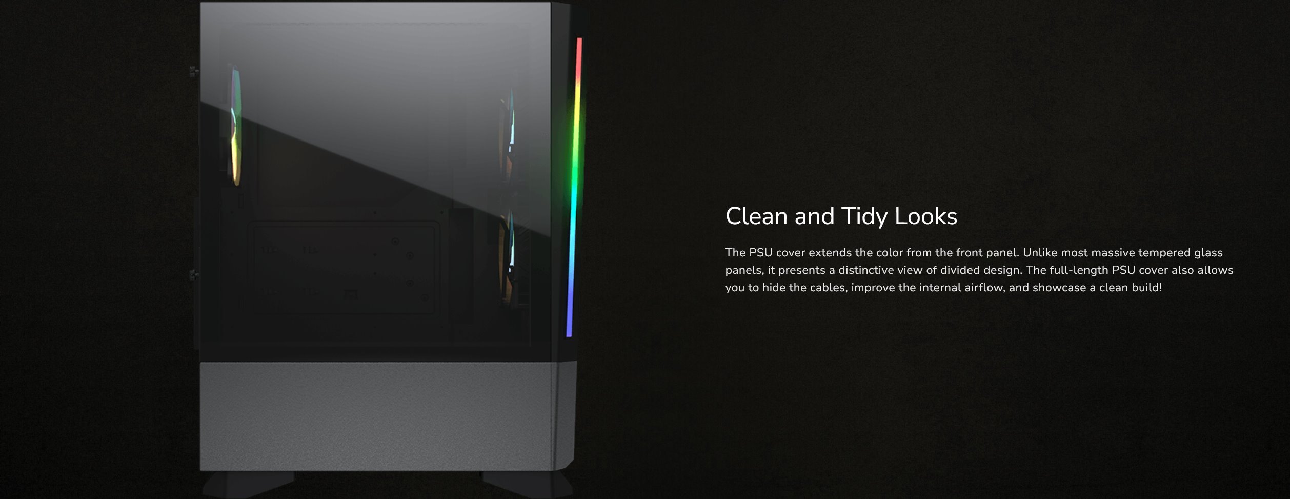 COUGAR PC skříň MX430 Air RGB Black Mid Tower Air Vents Front Panel with ARGB strips 3 x ARGB Fans 4mm TG Left Panel