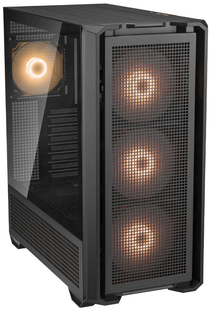 COUGAR PC skříň MX600 Black Mid Tower Mesh Front Panel 3 x 140mm + 1 x 120mm Fans TG Left Panel