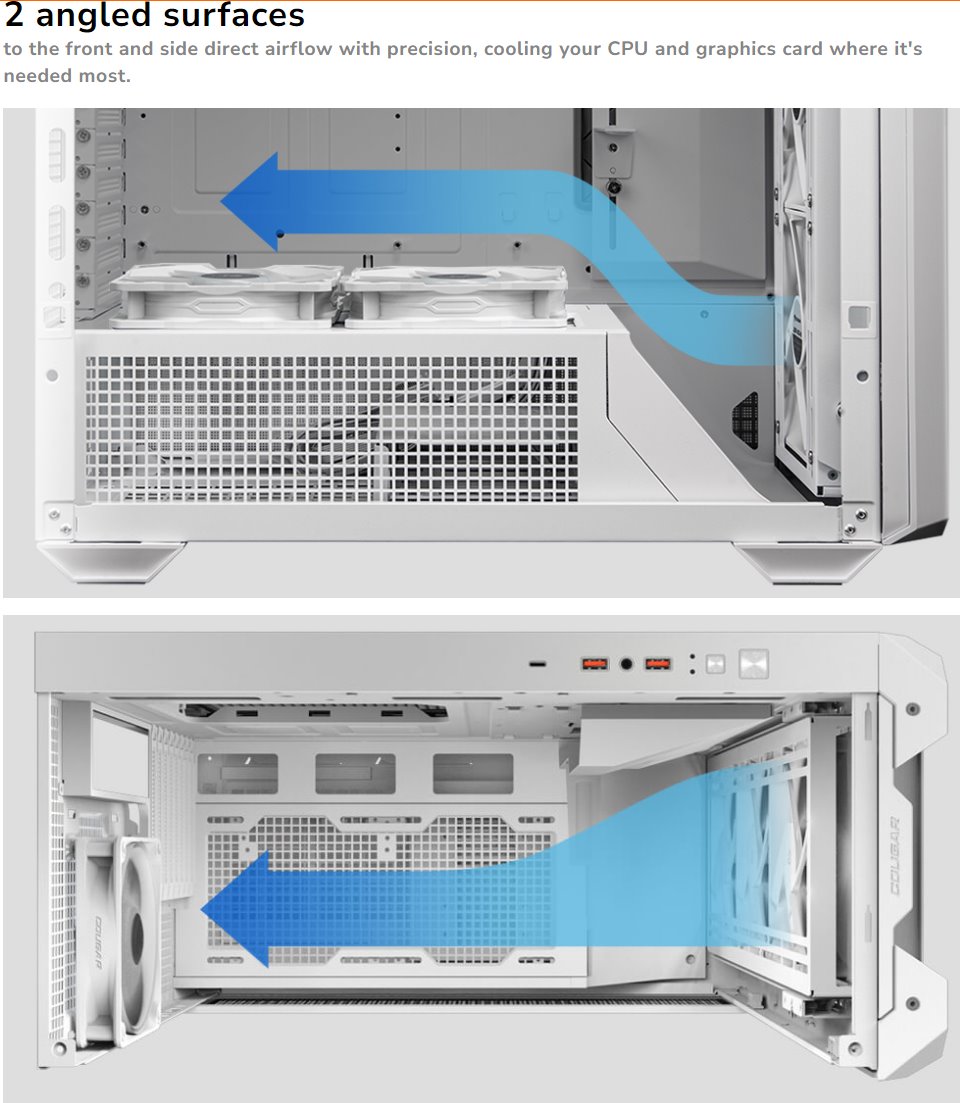 COUGAR PC skříň MX600 Black Mid Tower Mesh Front Panel 3 x 140mm + 1 x 120mm Fans TG Left Panel